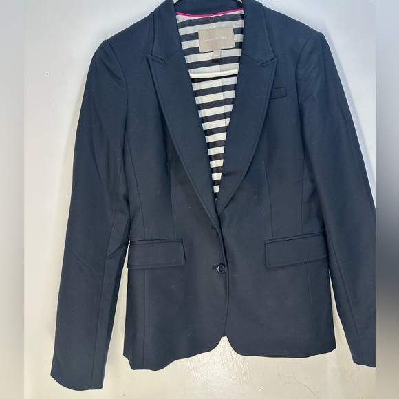 Banana Republic Black Blazer with Striped Lining - Picture 2 of 7